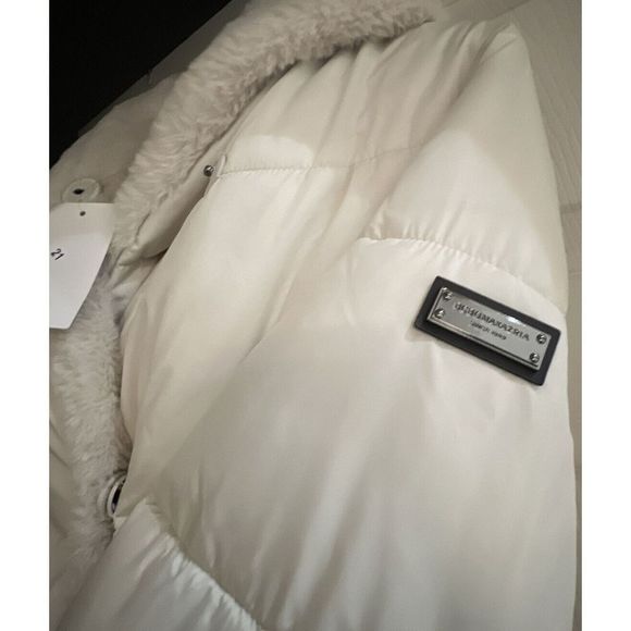 BCBG MAXAZRIA Womens Sz Small White Hooded Quilted Puffer Jacket $348 NWT - Picture 2 of 10
